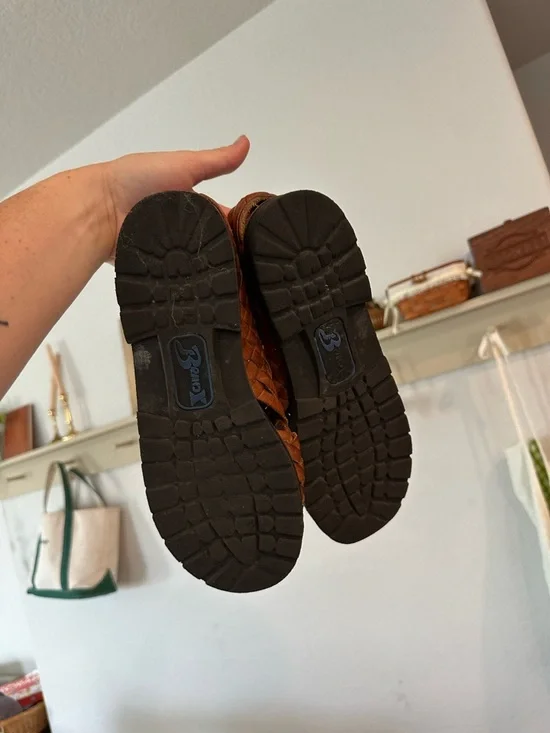 Braided Leather Huarache Sandals - Brown - Picture 4 of 4